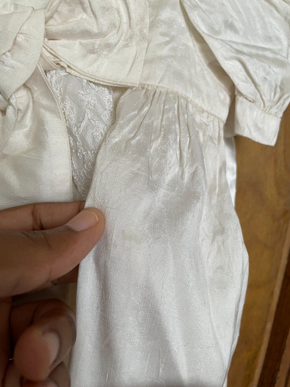 VTG 100% Pure Silk Ivory Christening Baptism Religious Orthodox Gown - Picture 8 of 16